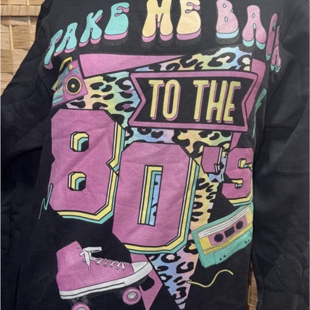 Spencer's Retro 80s Black Sweatshirt